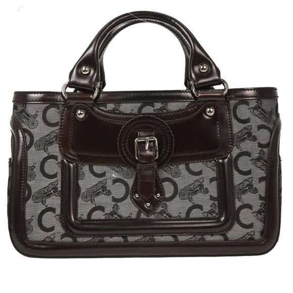 Celine Brown Black C Macadam Boogie Bag Handbag - Picture 1 of 10